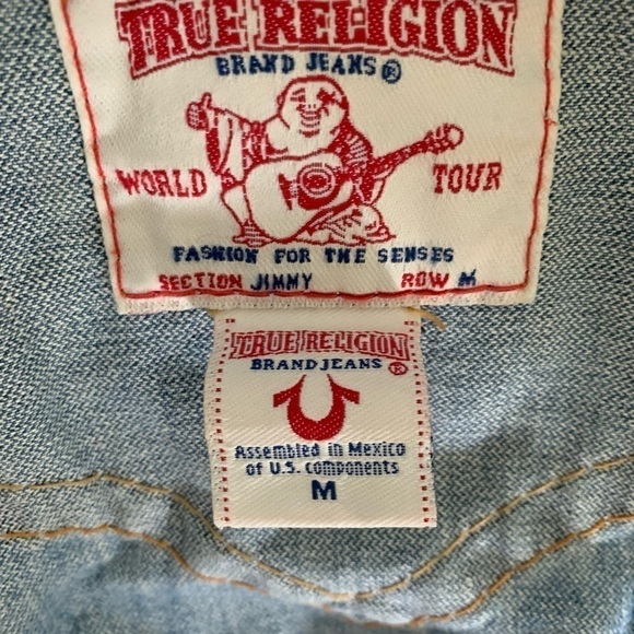 🌸Host Pick 🌸 True Religion Denim  Jean Jacket World tour Medium - Picture 3 of 5